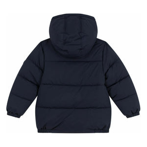 Petit Bateau – Gestreifte Pufferjacke | Marineblau