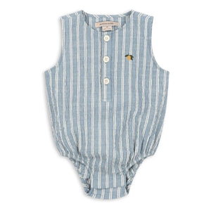 Konges Sløjd - Elliot Organic Cotton Striped Romper | Blue