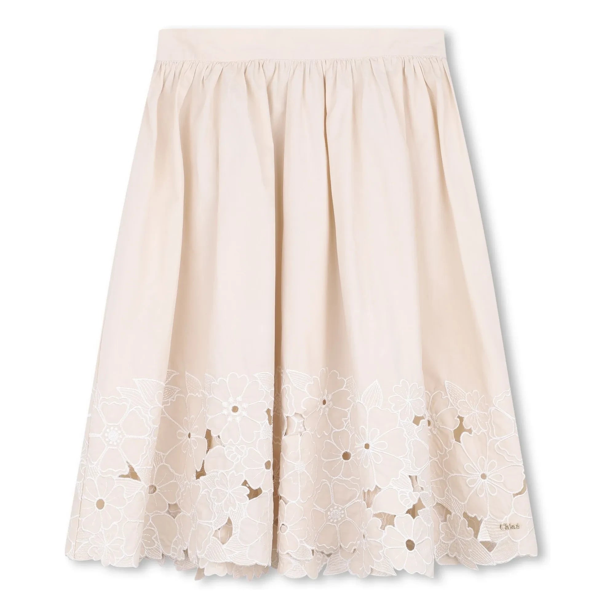 Chloé - Organic cotton embroidered skirt | Light Pink