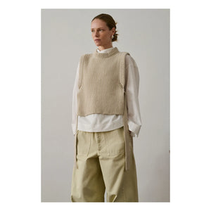 Soeur – Firmus Ärmelloser Pullover aus Merinowolle | Heather White