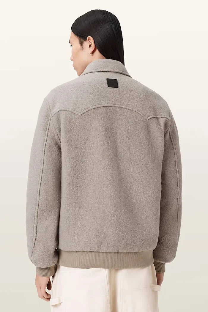 AllSaints erkek yün bomber ceket ROYCE