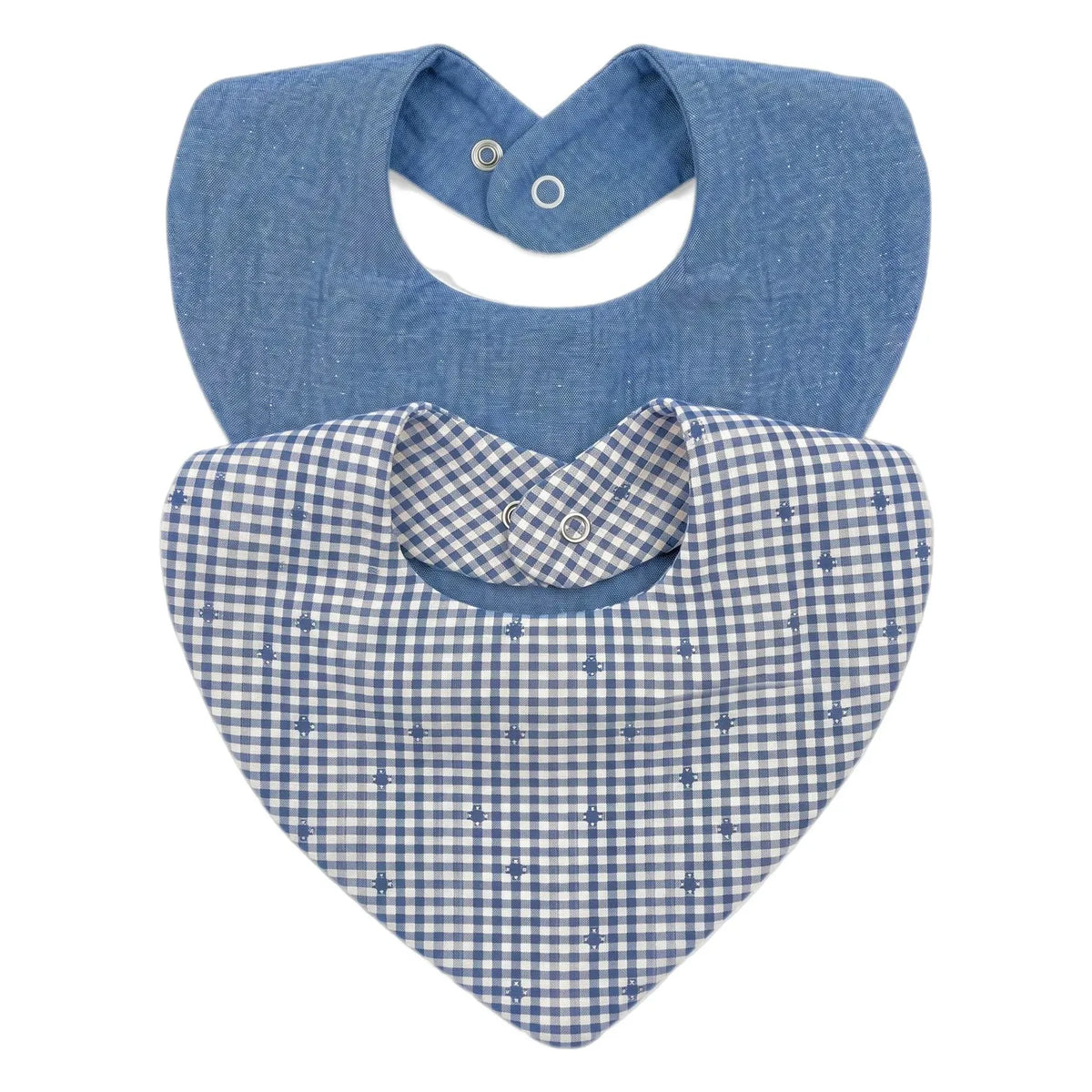 Editions Aimable - Bandana Brigitte - طقم من 2 قطعة | قطن Vichy أزرق