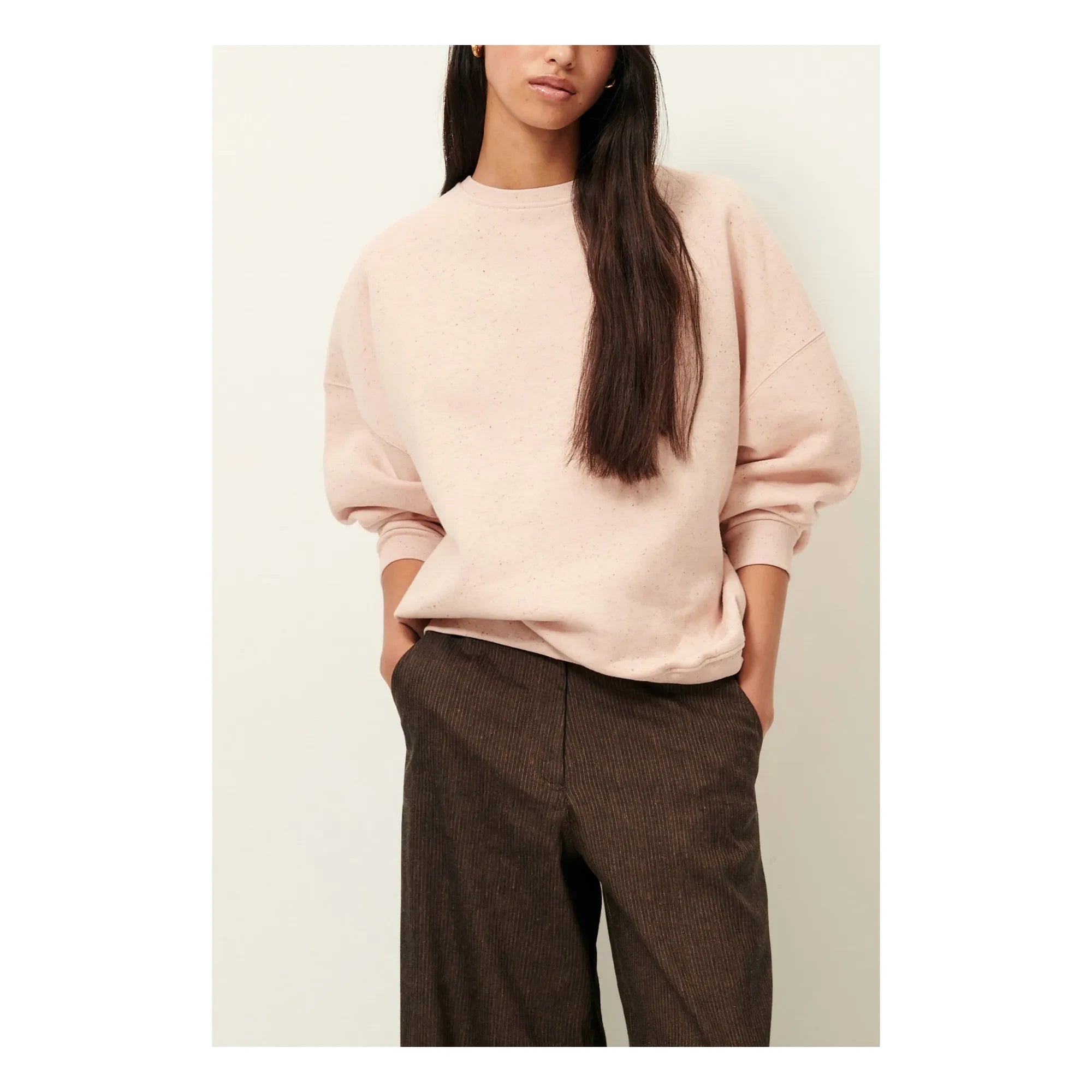 Sessùn - Chebbi Oversize Organik ve Geri Dönüştürülmüş Pamuk Sweatshirt | Marled pembe