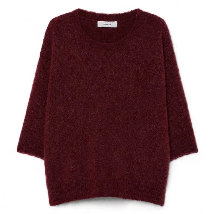Pomandère - Yünlü Mohair Kazak | Bordo
