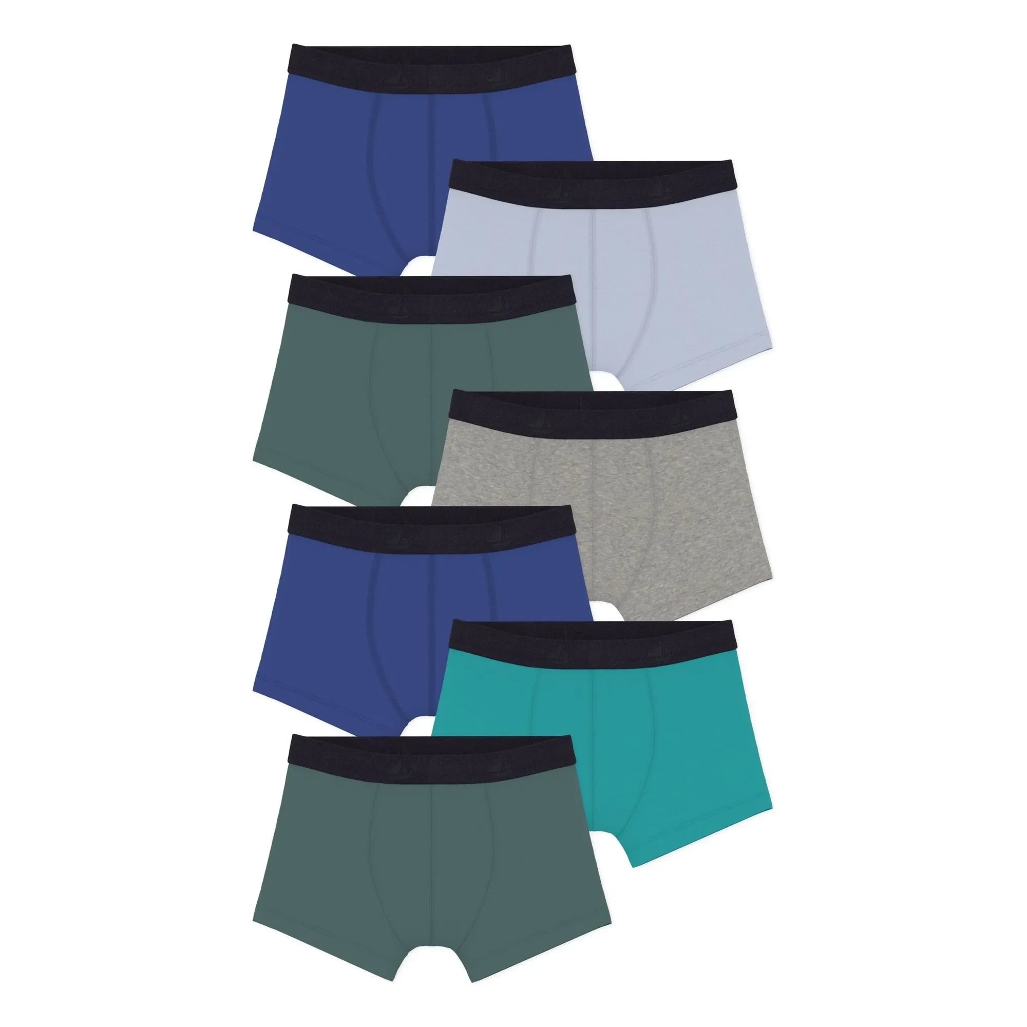 Petit Bateau - 7'li Organik Pamuklu Unisex Boxer Paketi | Mavi