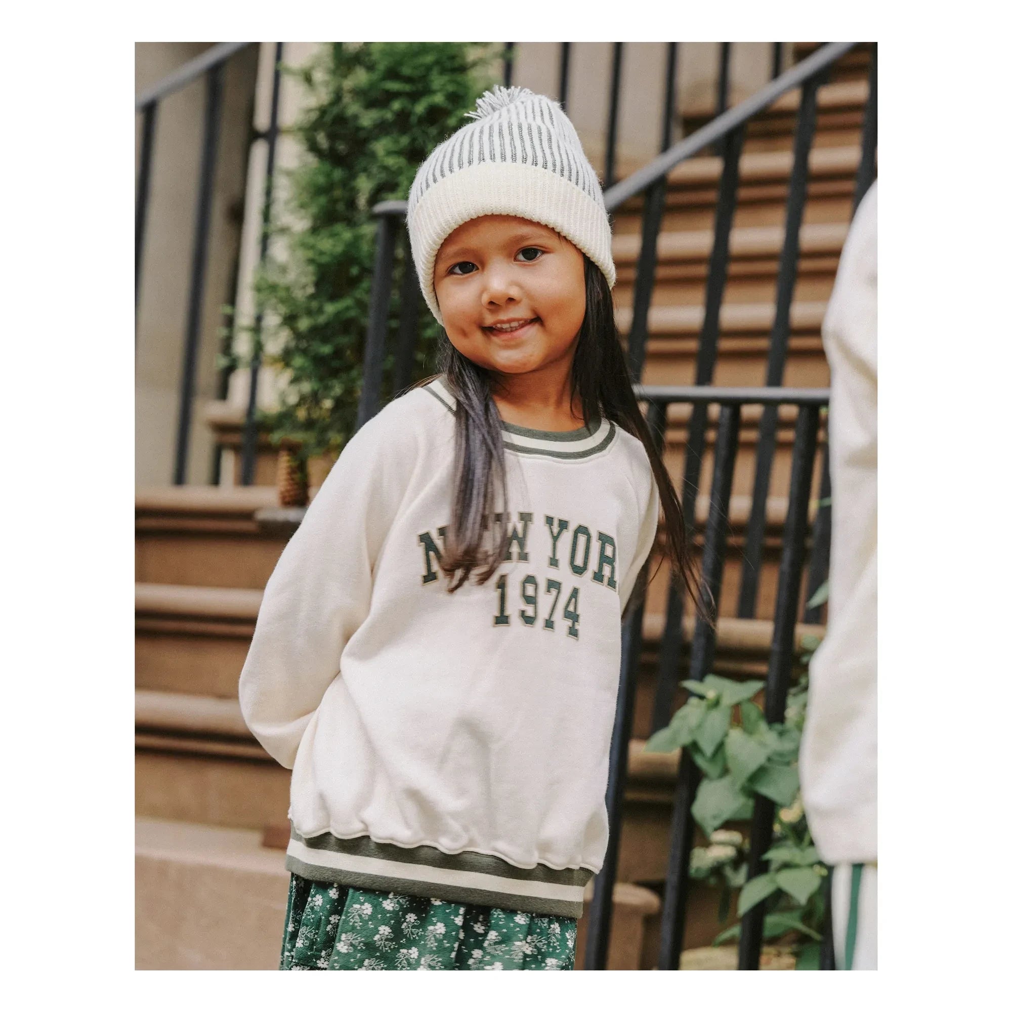 Rylee + Cru - Raglan Sweat New York Mini | Ecru