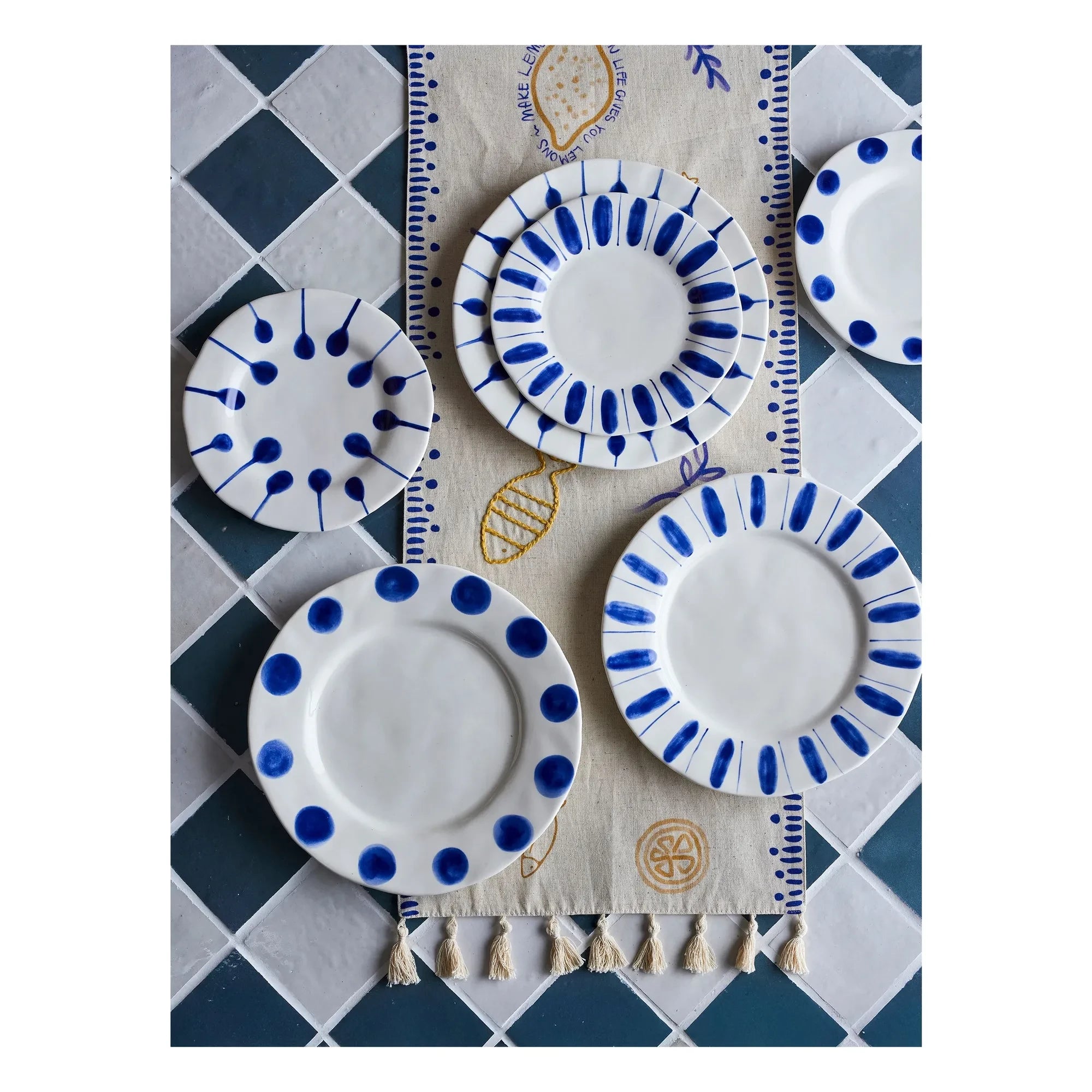 Bloomingville - Linora Teller - 3er-Set | Blau