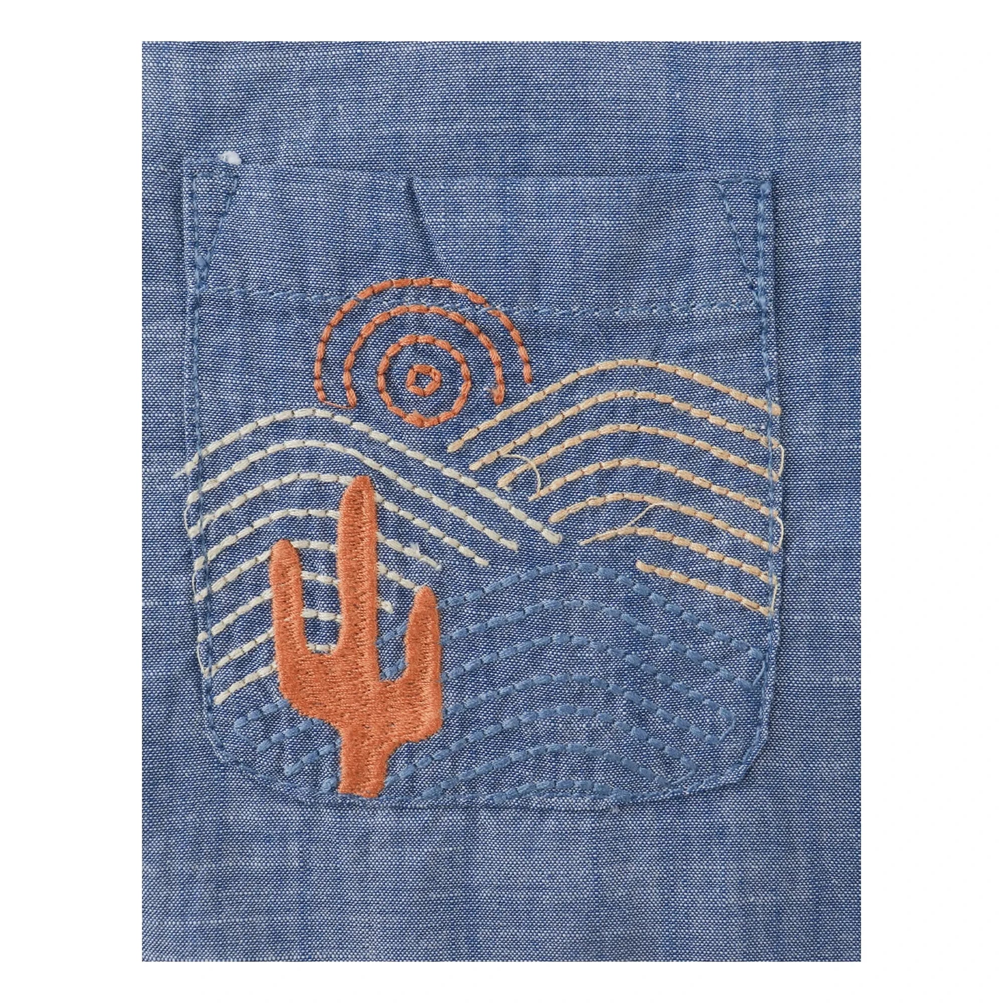 Gingersnaps - Lewis besticktes Chambray-Hemd | Blau