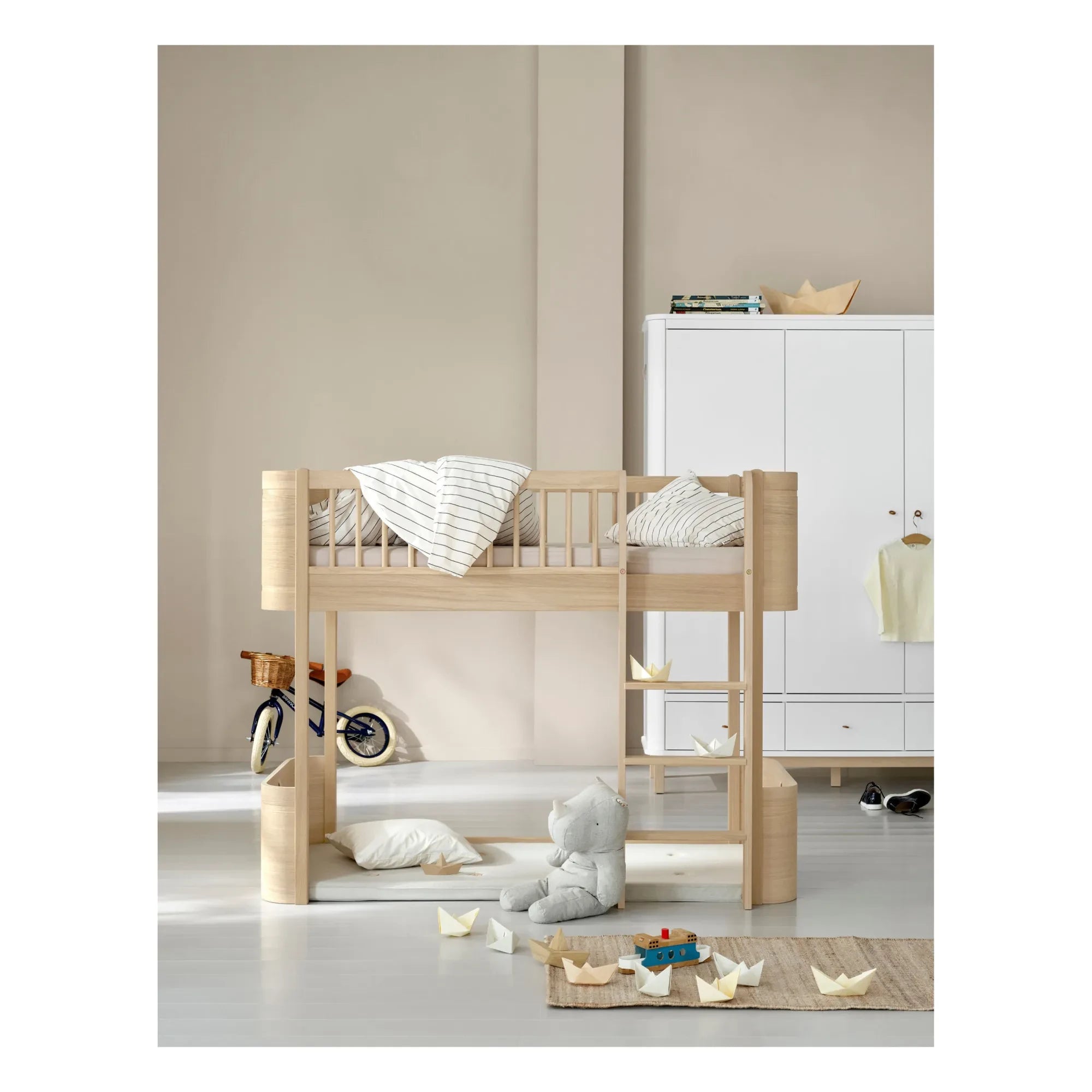 Oliver Furniture - Wood Mini+ loft yatak | Meşe