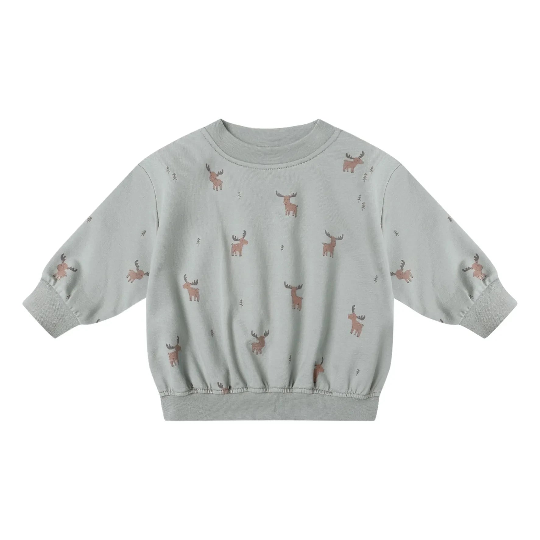Quincy Mae - Elans organik pamuk sweatshirt | Gri mavi