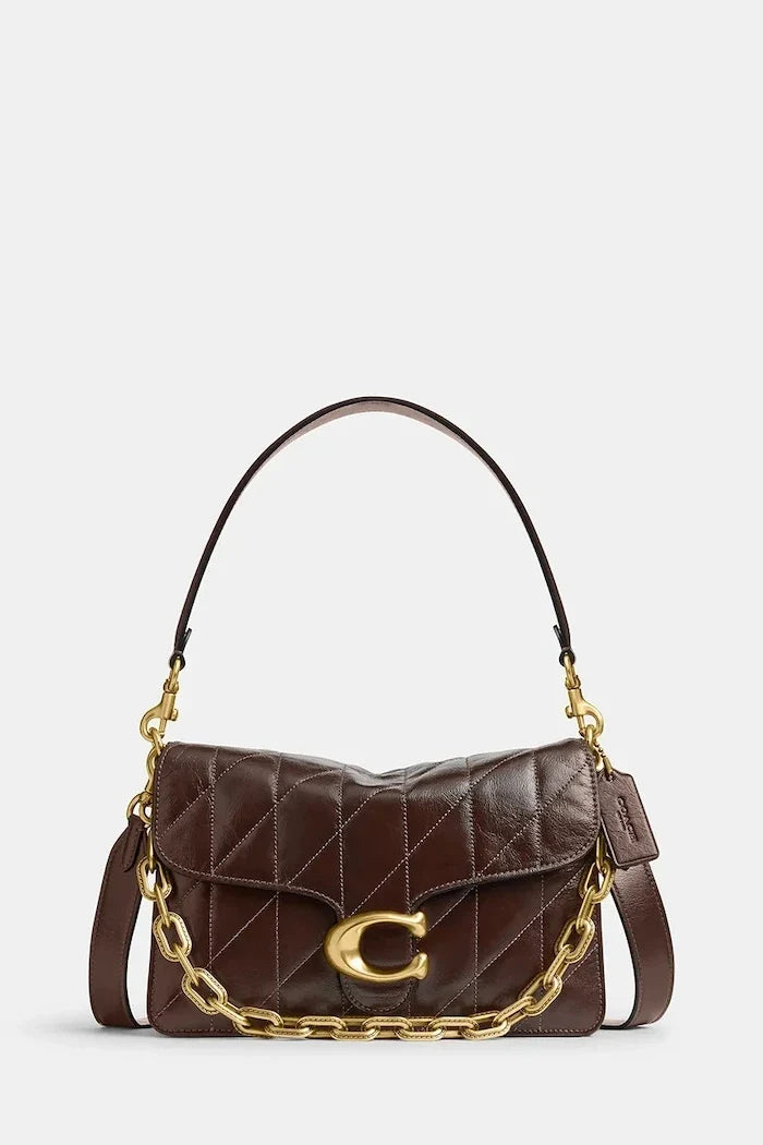 Coach Tabby Chain Shoulder Bag With Quilting Deri Çanta