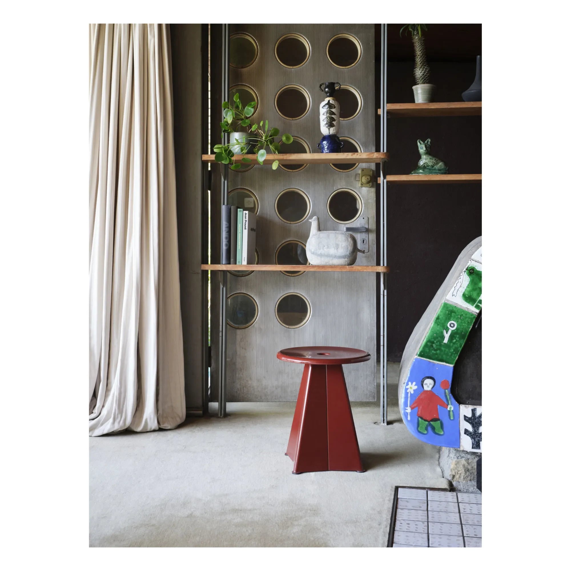 Vitra - Jean Prouvé Metal Tabure | Bordo