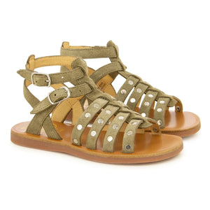 Pom d'Api - Plagette Stud sandaletler | Haki