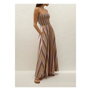 Faithfull the Brand - Anniken Striped Dress | Brick Red