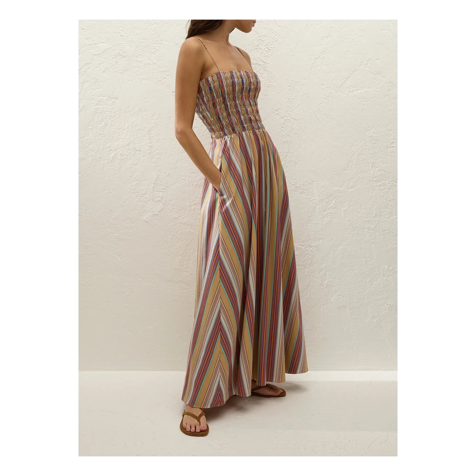 Faithfull the Brand - Anniken Striped Dress | Brick Red