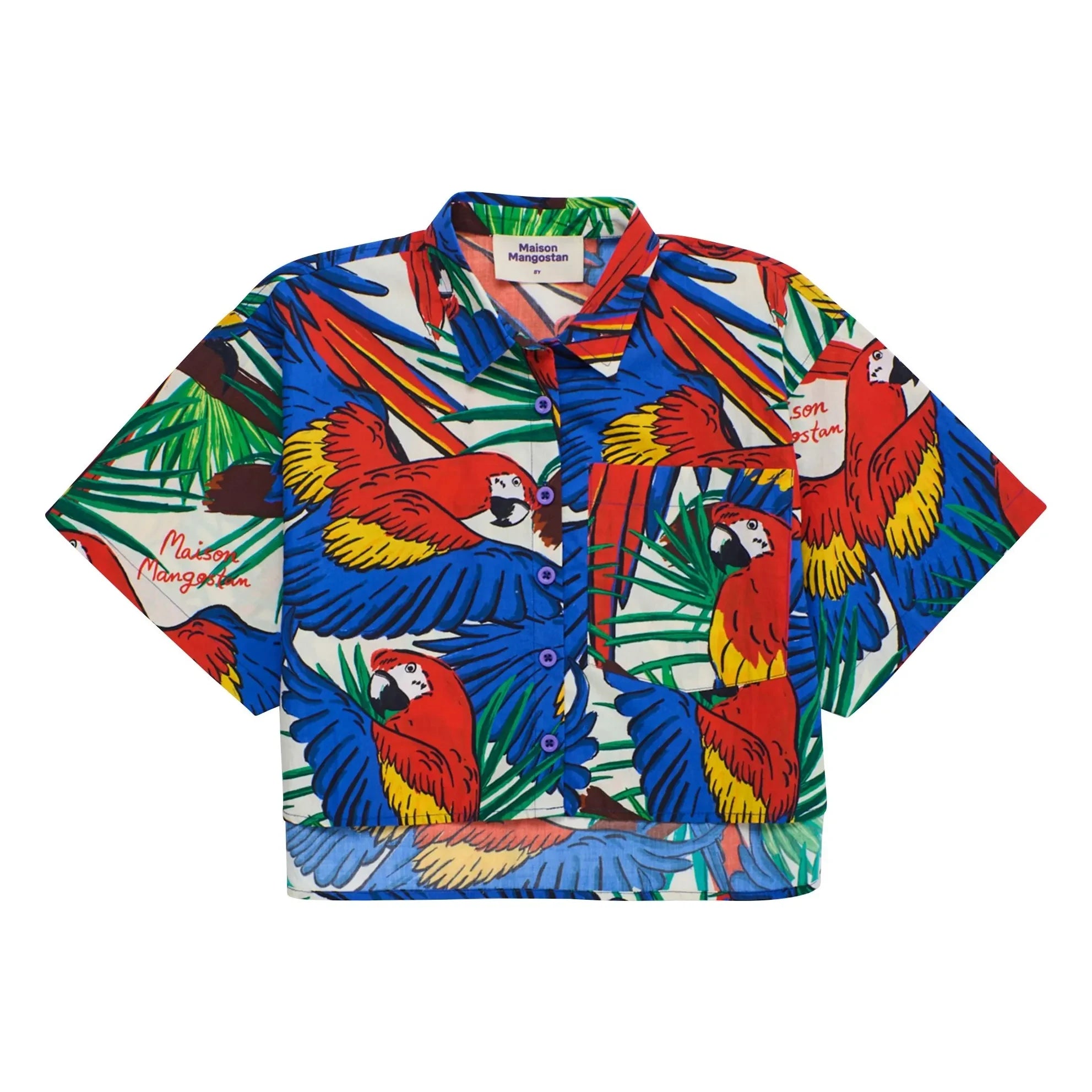 Maison Mangostan - Parrot Crop Gömlek | Mavi