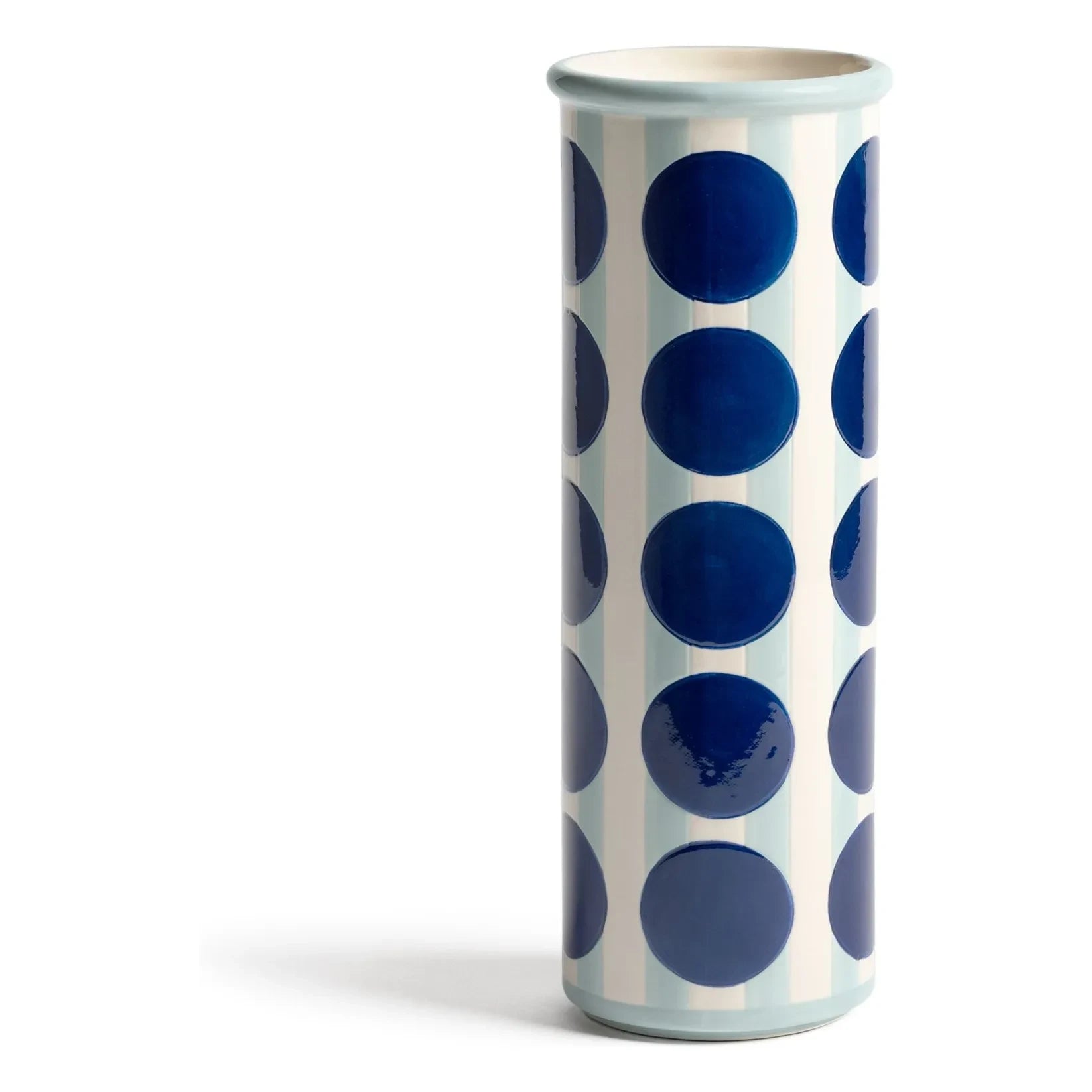 &Klevering - Steingut Vase Pois | Blau
