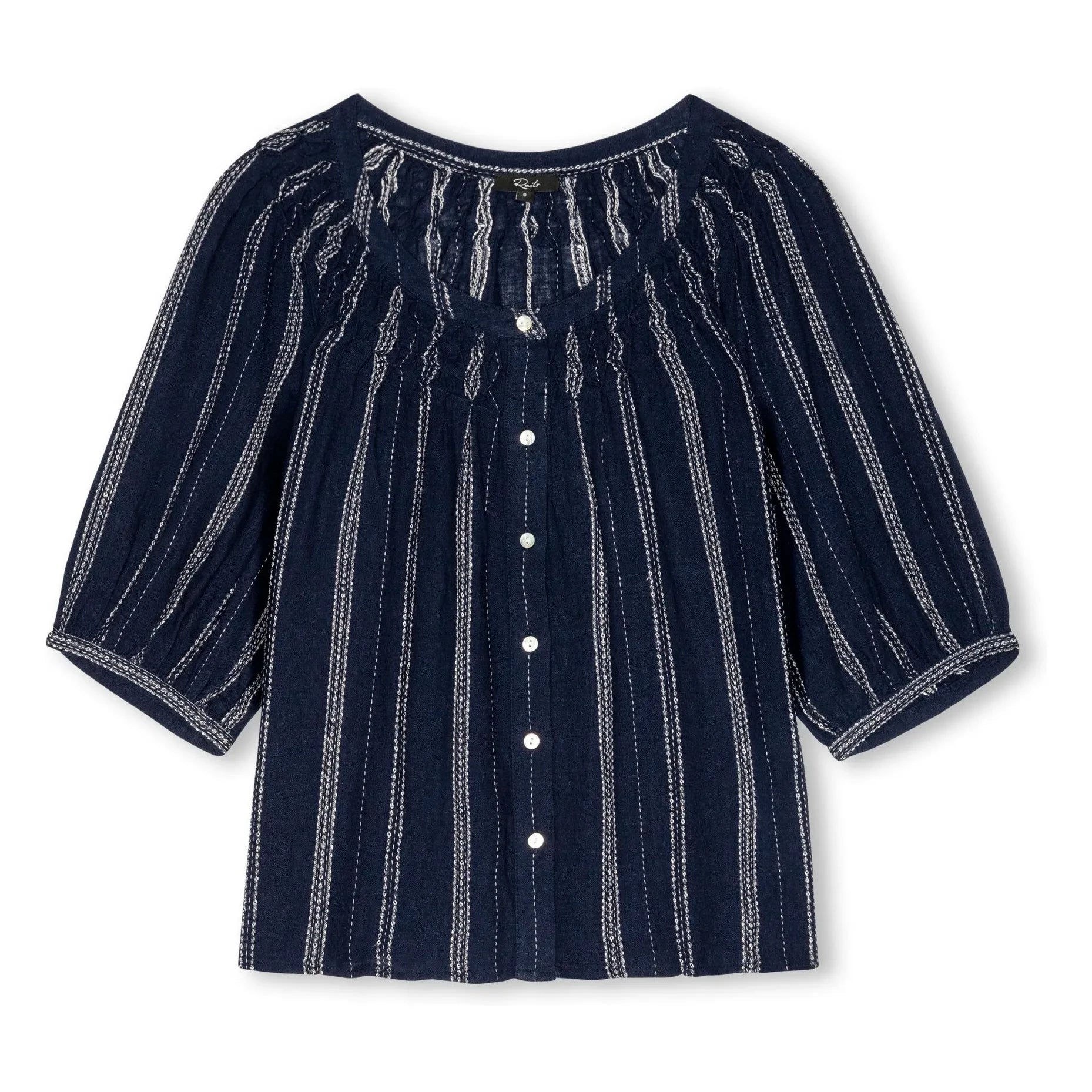 Rails - Striped Blouse Rix | Navy Blue