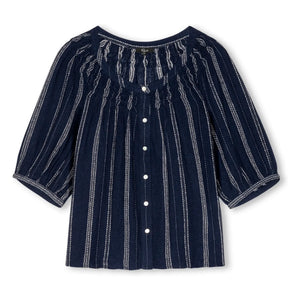 Rails - Striped Blouse Rix | Navy Blue