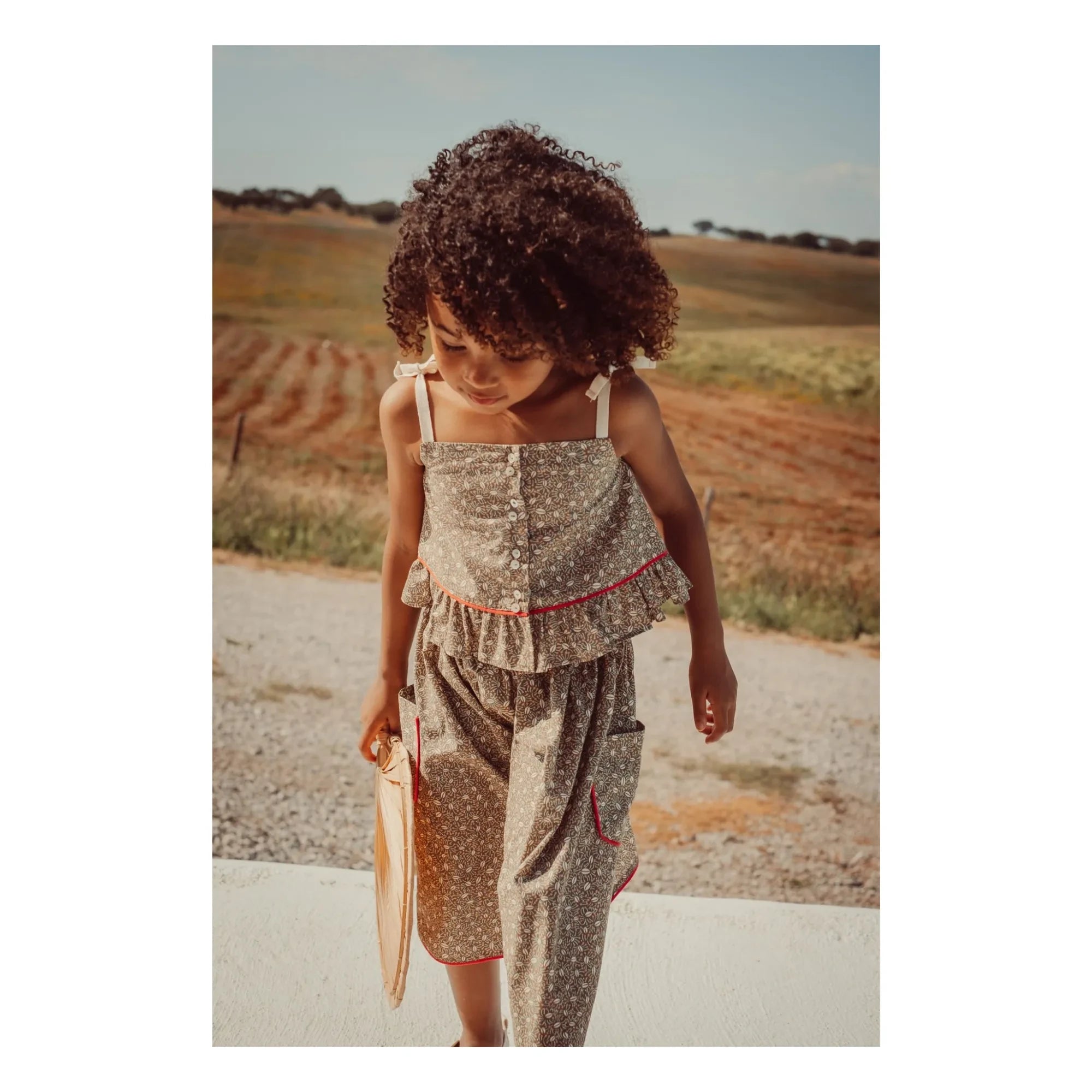 THE LiTTLE POETS - Amália Nature embroidered skirt | Khaki brown
