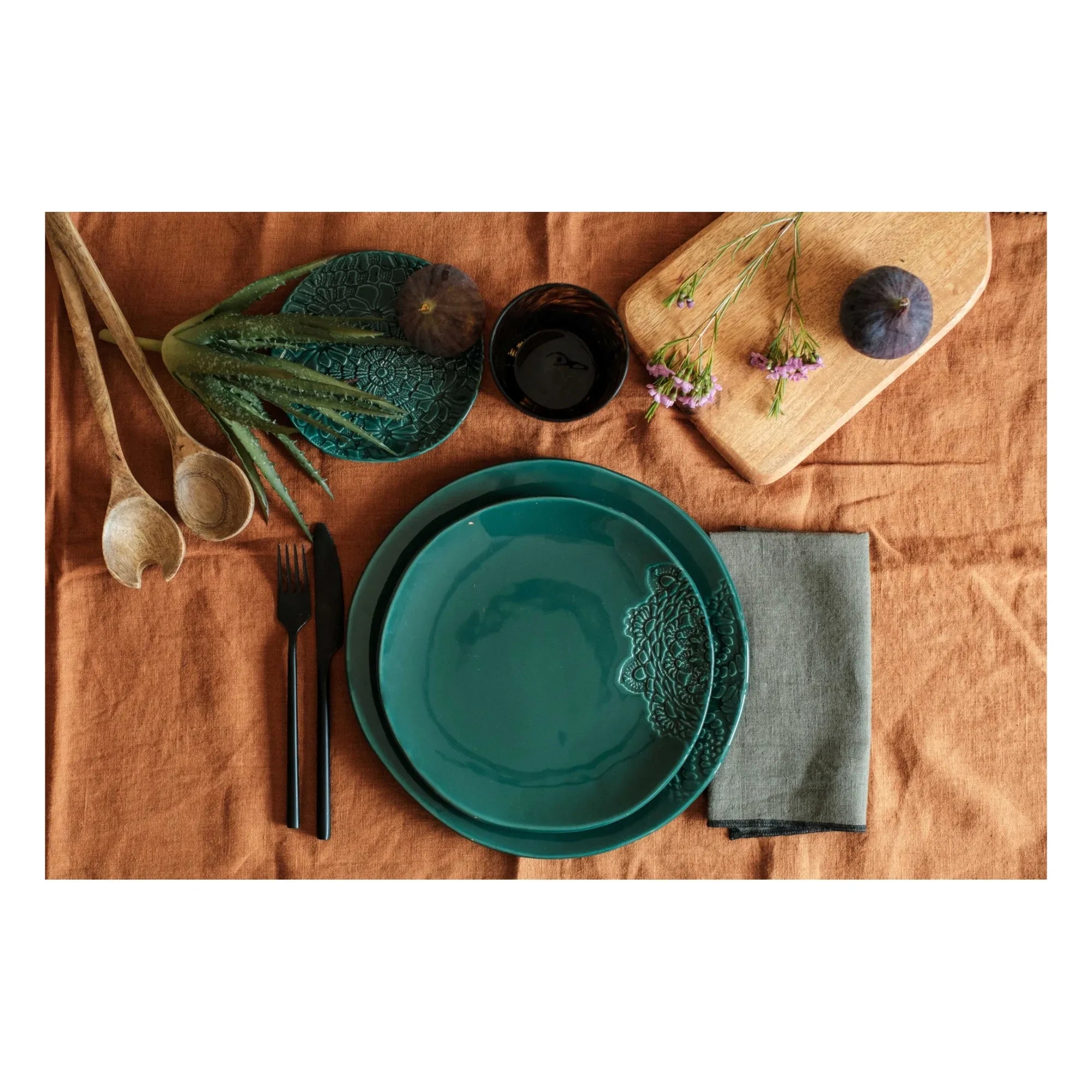 Maison Vessel - Blanca Tığ İşi Dantel Tabaklar - 2'li Set | Jade