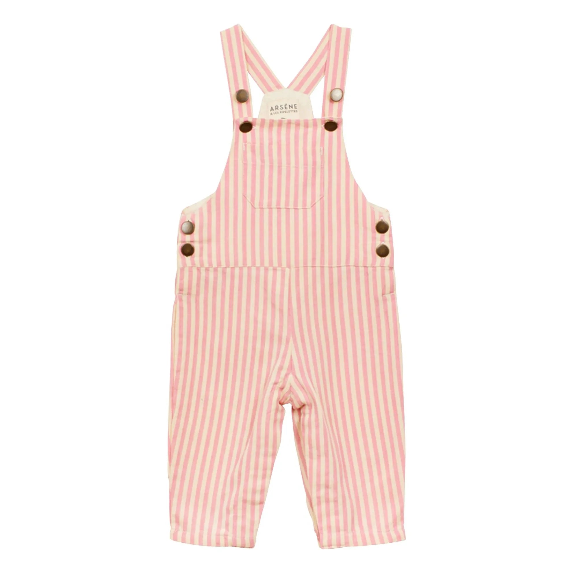 Arsène et Les Pipelettes - Striped Denim Romper | Pink