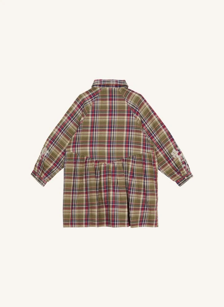 Hundred Pieces - Shirley Checkered Dress | Forest Green