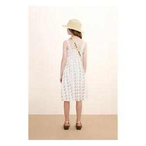Tinycottons - Cerises Organik Pamuk Tank Elbise | Beyaz