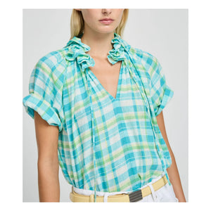 Laurence Bras - Cotton Snail Blouse | Turquoise