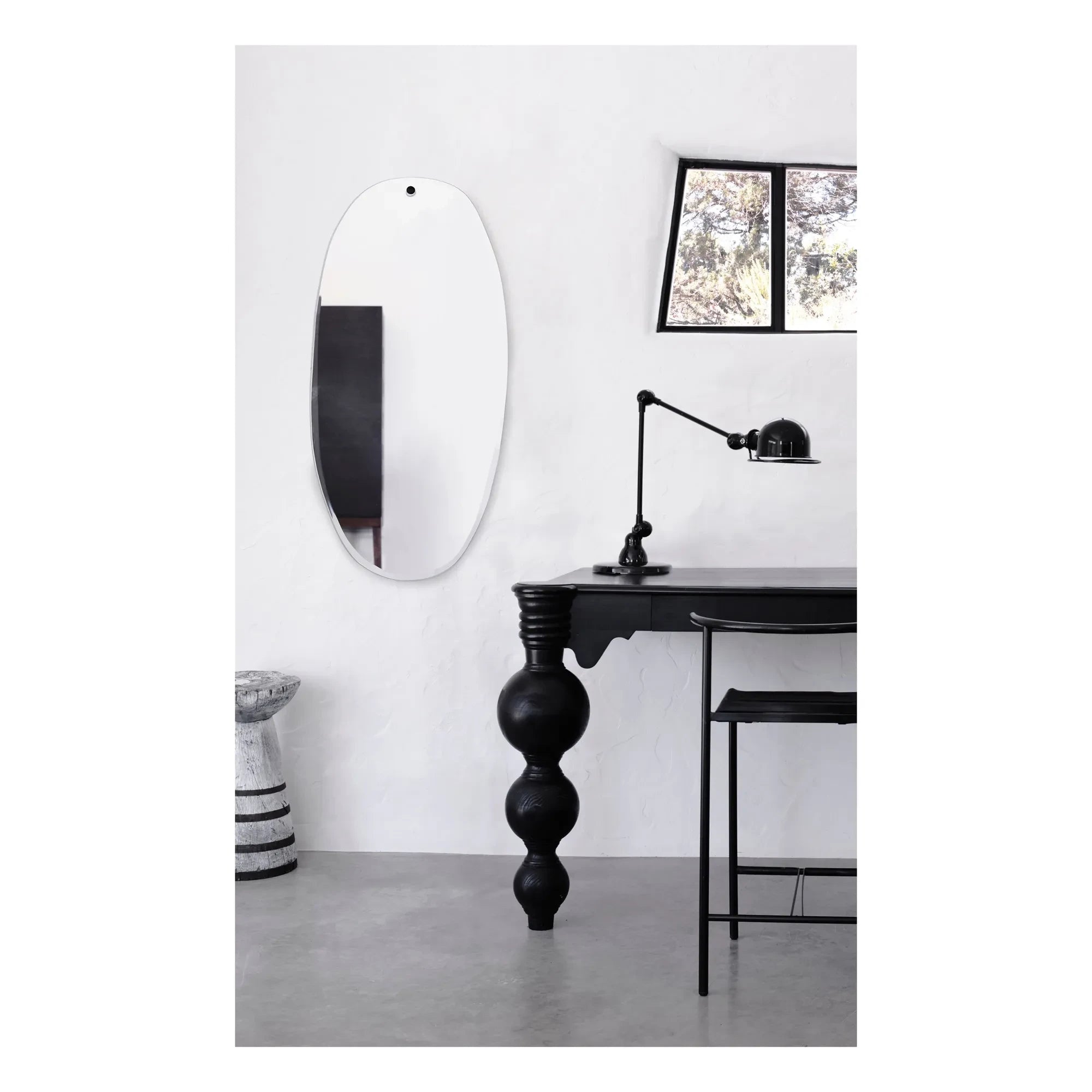M Nuance - Abgeschrägter Spiegel - Ungeschliffene Ovalform 45x95cm