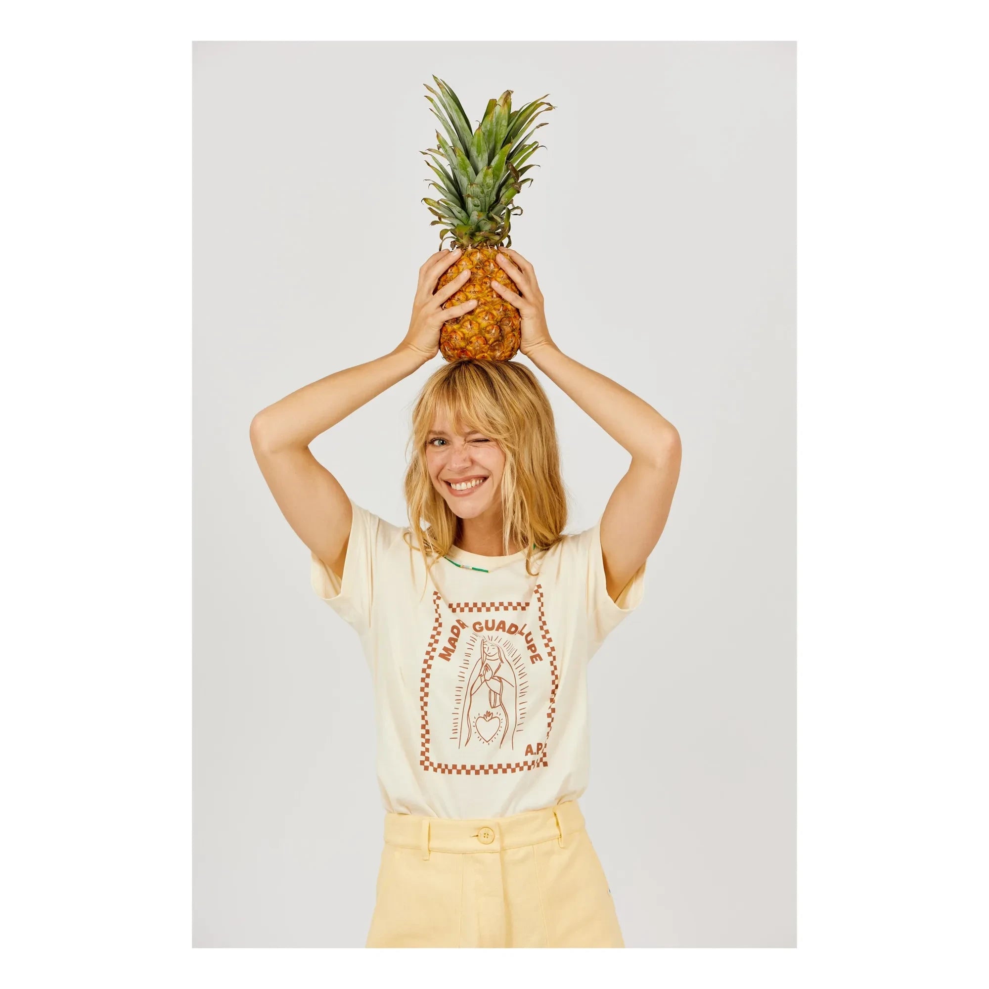 a.p - Guadalupe organik pamuklu T-shirt | Ekru