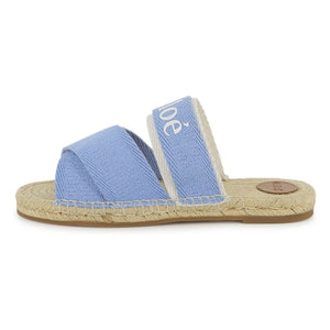 Chloé - Logo-Denim-Sandalen | Blau