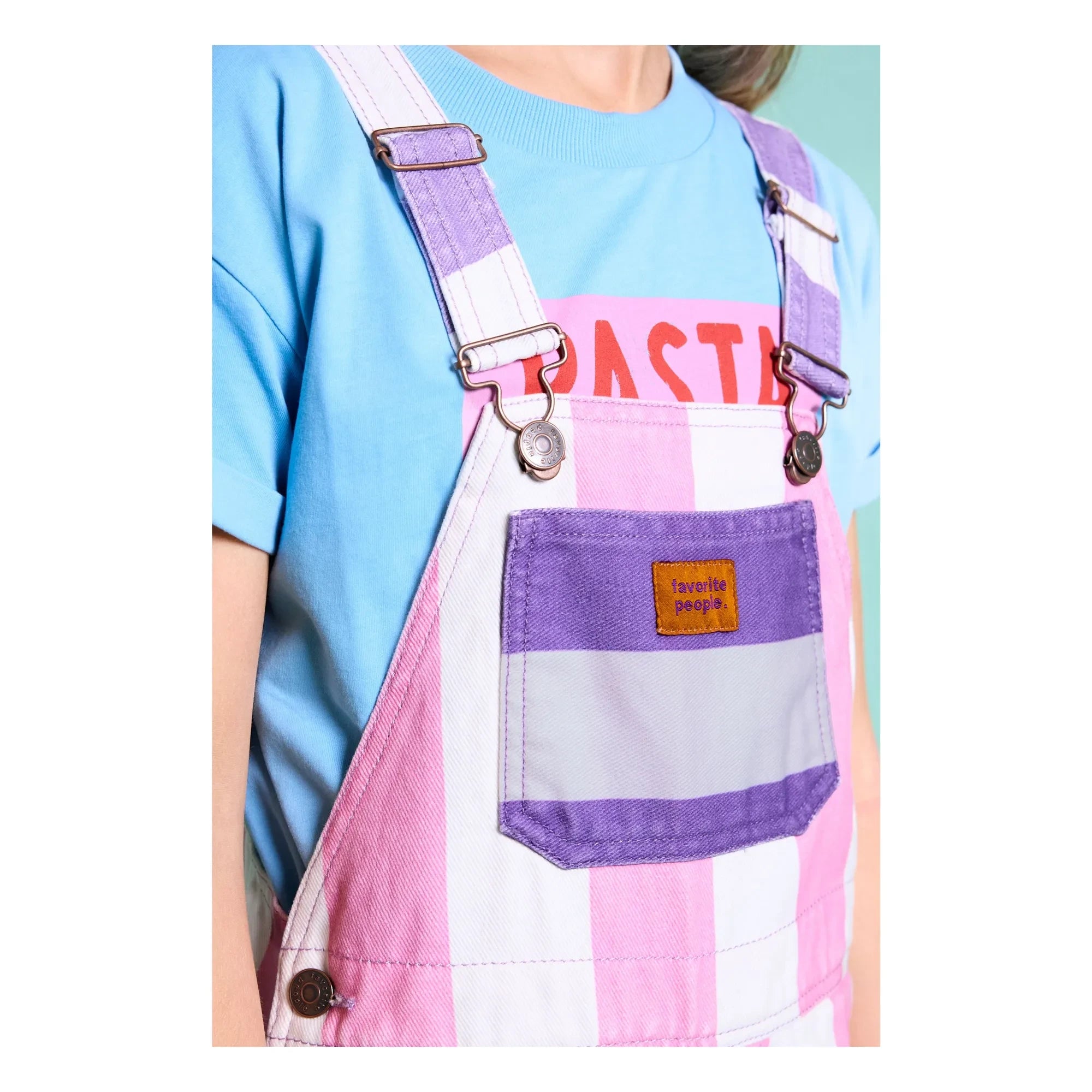 Favorite People - Amore Striped Overalls | Pink
