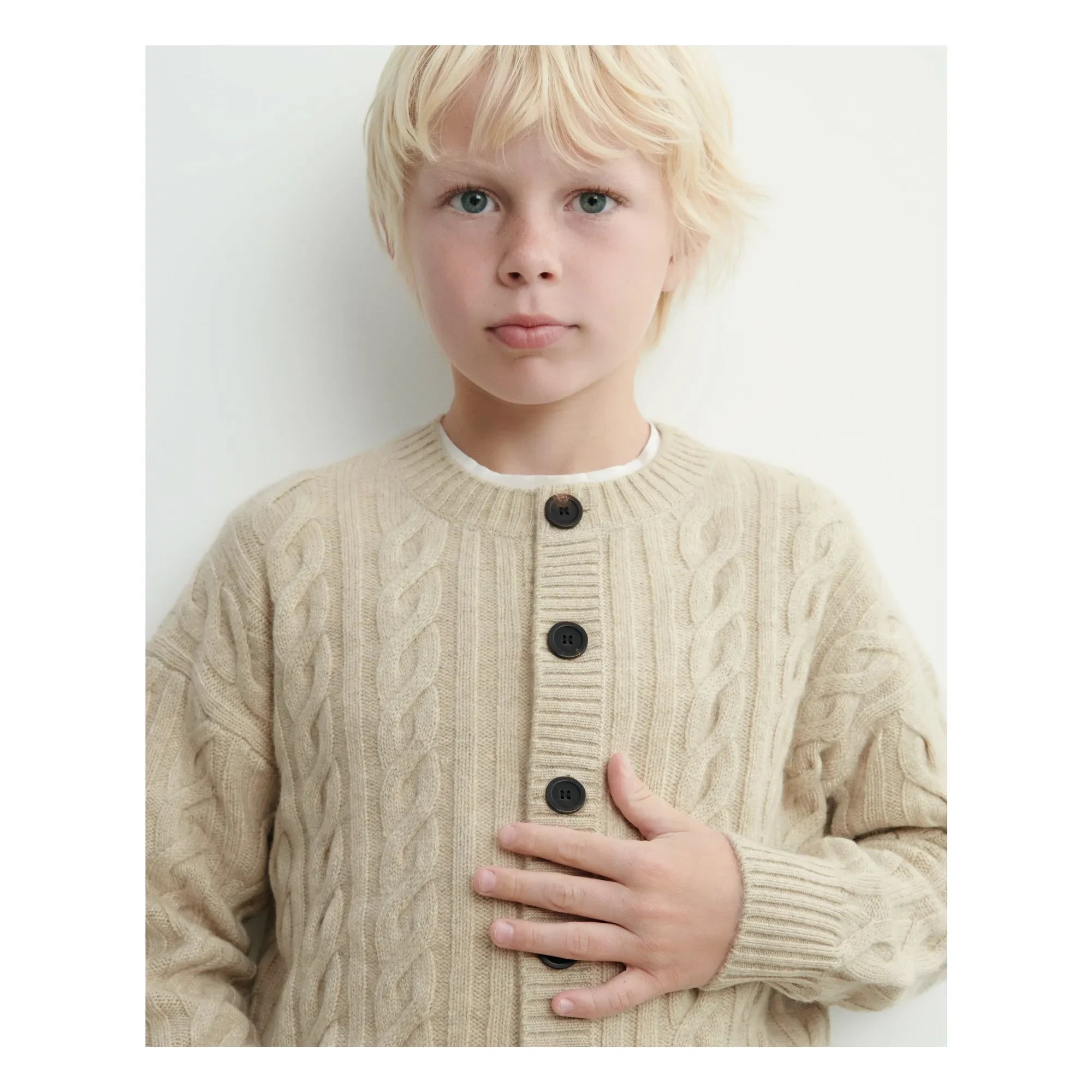 Bompard - Kaschmir-Cardigan mit Zopfmuster | Creme