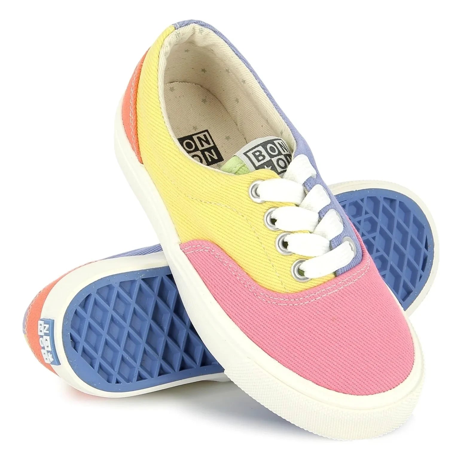 Bonton - Elastic Lace-up Skateboard Sneakers | Candy pink