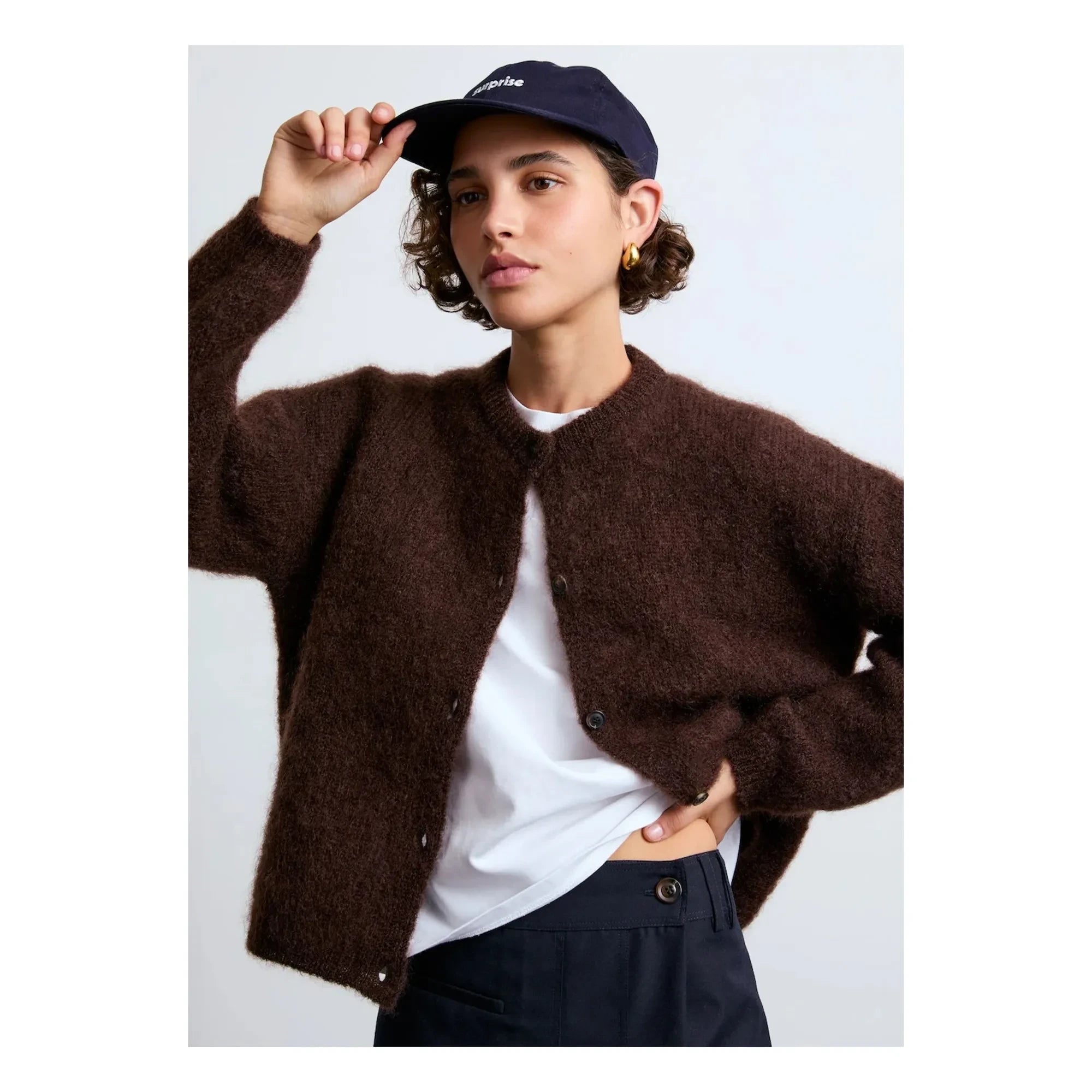Surprise Paris - Olivia Süper Kid Mohair Hırka | Chocolate