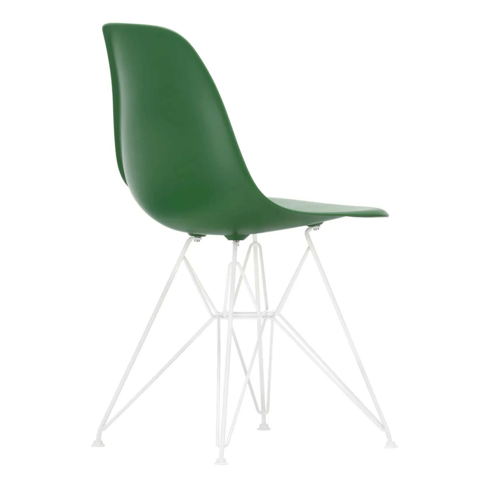 Vitra - DSR Plastic Chair - White Epoxy Frame - Charles & Ray Eames | Emerald Green