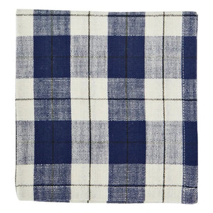 Madam Stoltz – Kariertes Baumwolltuch | Blau