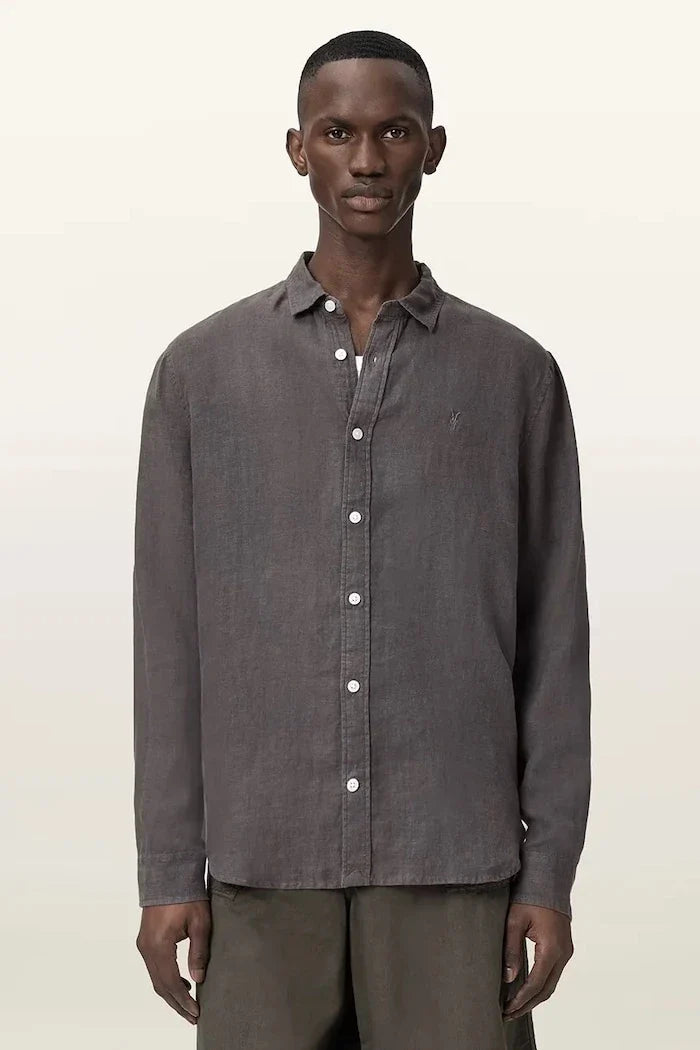 AllSaints erkek keten gömlek LOOM