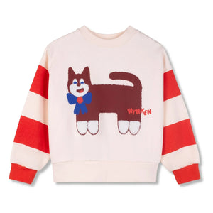 Wynken - Pamuk Organik Cat Sweatshirt | Ekru