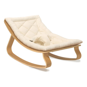 Charlie Crane - Levo Baby Rocker - Beech Wood and Ecru Organic Cotton Cushion | Ecru