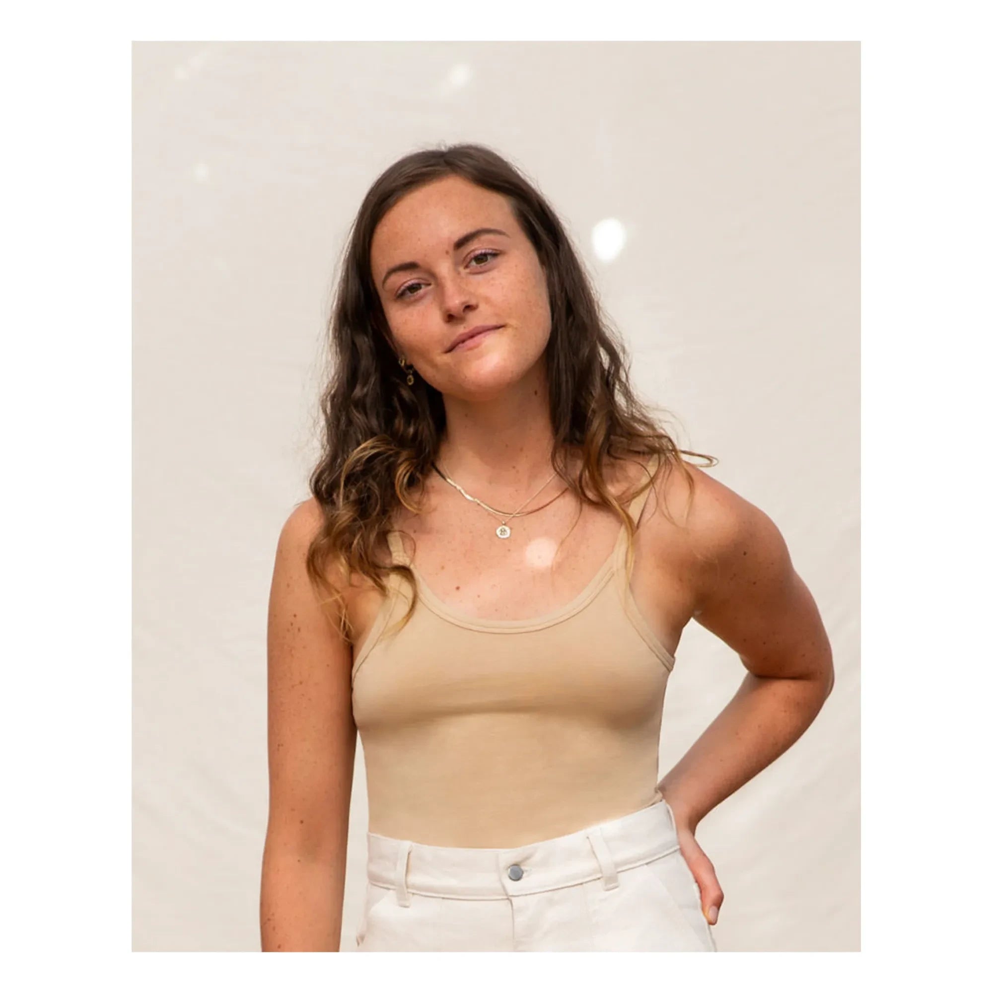Matona - Cropped Organic Cotton Tank Top - Women's Collection | Powder