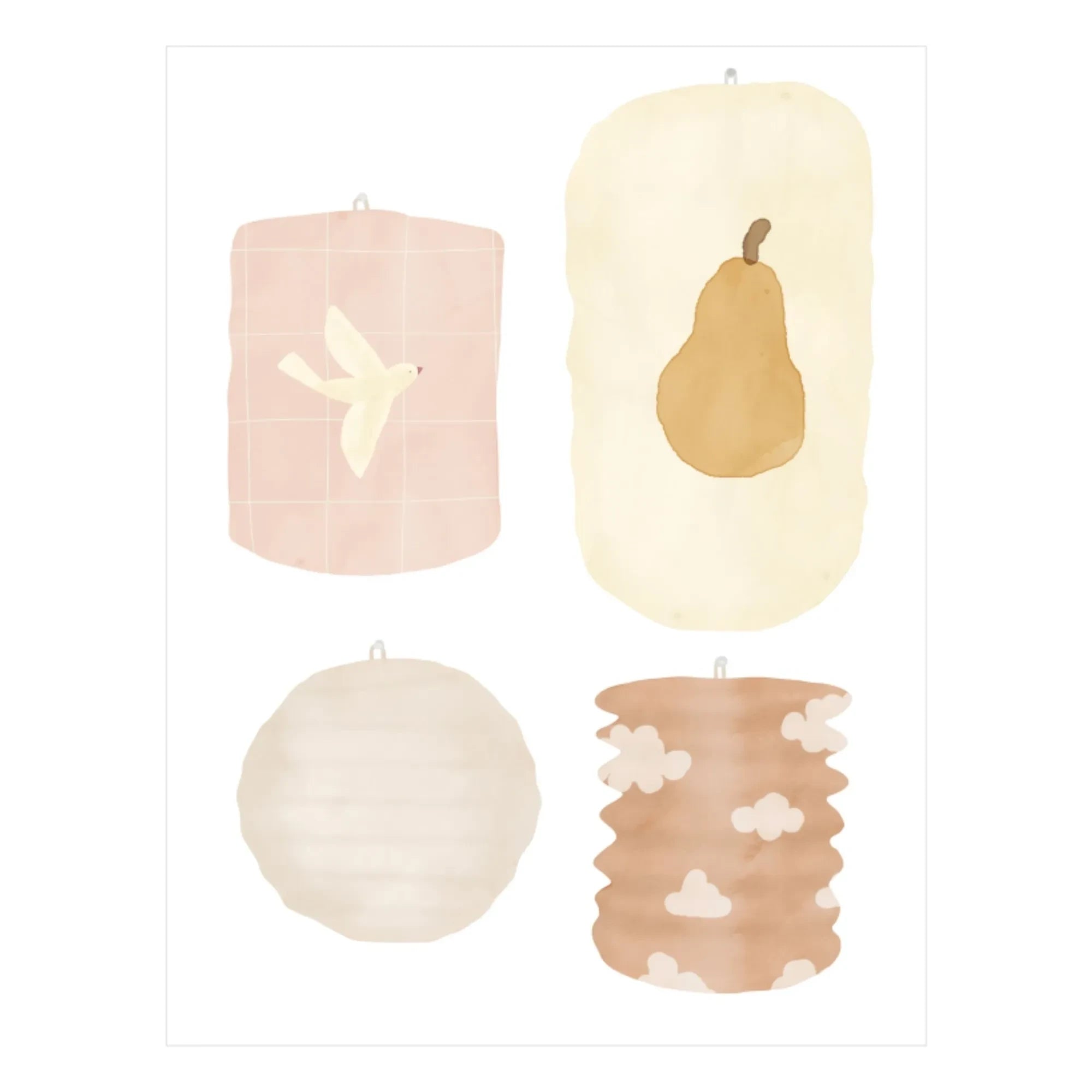 MIMI'lou - Lampions-Aufkleber | Creme