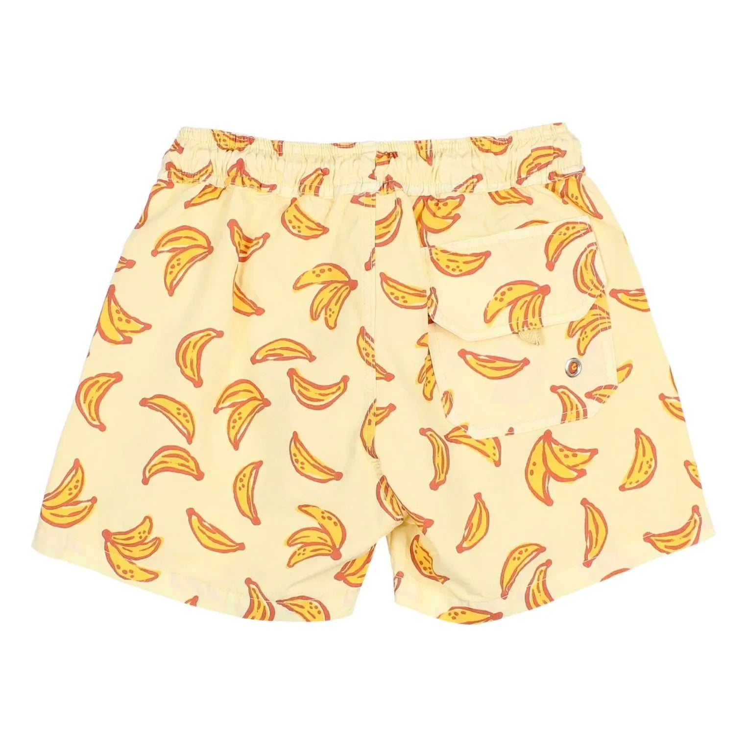 Búho - Banana Patterned Poplin Organic Cotton Swimsuit Shorts | Yellow