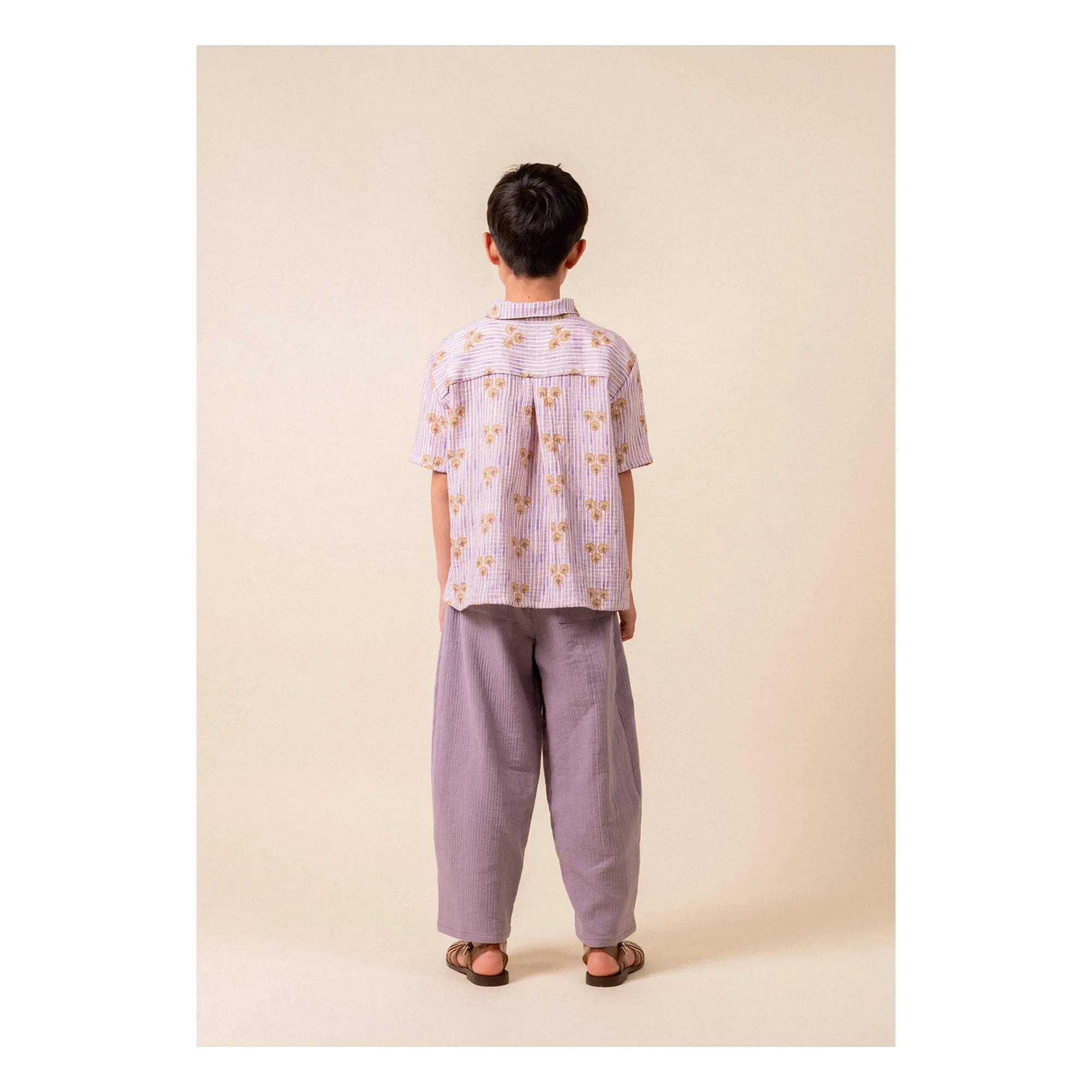 birinit - Loose Fit Vintage Organic Cotton Gaze Pants | Beige