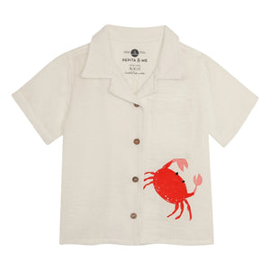 Pepita & Me - Guayabera Short-Sleeve Crab Shirt | Cream