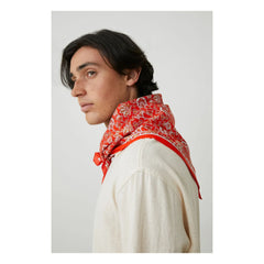 Moismont - India shawl N°764 Cotton | Coral