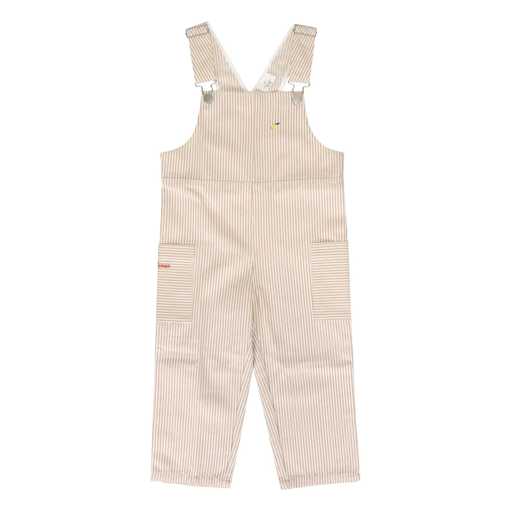 Sticky Lemon - Striped Lemon Salopet | White