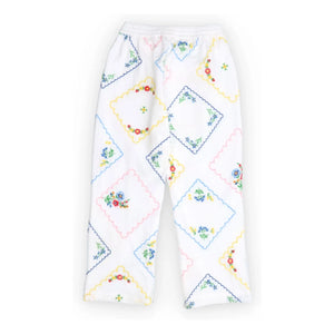 the new society - Jacinthe Fleuri İşlemeli Pantolon | Beyaz