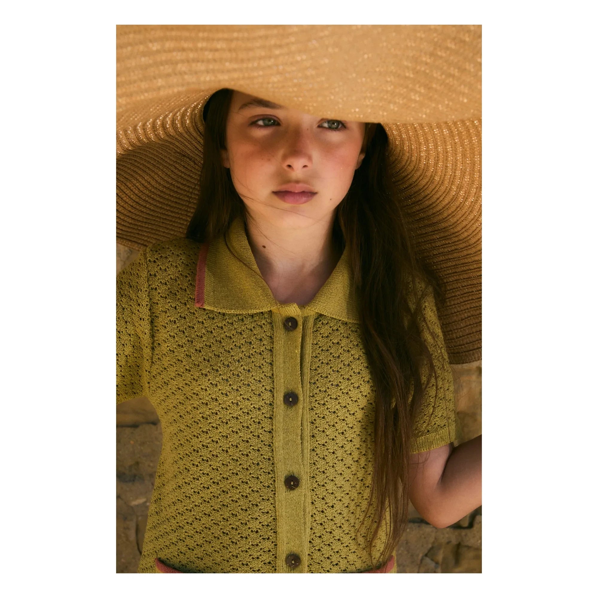 birinit - Pointelle Shirt Pockets | Yellow Green